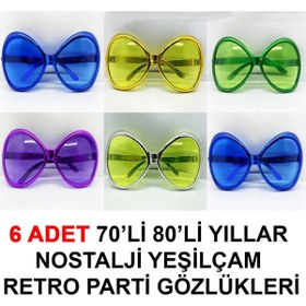 Resim artlab Art 70Li 80Li Yıllar Nostalji Yeşilçam Retro Parti Gözlükleri 6 Adet Lab 