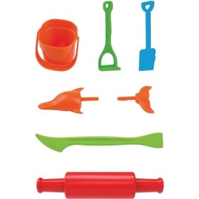 Resim Plaj Oyun Hamur Seti 150 Gr. - Oyun Hamuru Seti - Hamur Setleri - Hamur Kalıpları - Kumsal Hamur Çok Renkli 