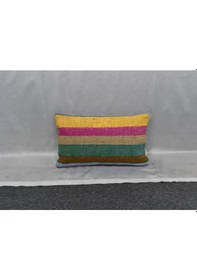 Resim Zehra Abla Halı Yeni El Dokuma Dekoratif Lumbar Kilim Kırlent Yastık Kılıfı 6159 
