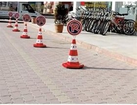 Resim Hayat Trafik - Park Yapılmaz Klasik Kedi Gözlü Ağırlıklı Trafik Koni Seti Trafik Dubası 