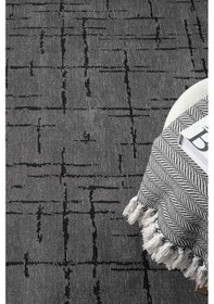 Resim Gaia Antrasit Halı Yıkanabilir Kaymaz Taban Şönil Kilim Dokuma Pamuk Taban Kilim 10123 Antrasit 