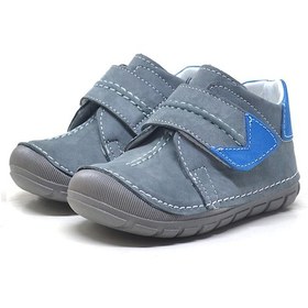 Resim Rakerplus Popeye Hakiki Deri Gri Mavi İlk Adım Unisex Bebek Ayakkabısı Gri 