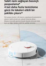 Resim Xiaomi Lazer Lds Lidar Tarama Engel Sensörlü Çift Katmanlı Kompozit Paspas Mihome Uygulaması Robot Süpürge 