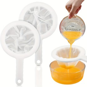 Resim 2 Paket, Naylon File Filtre - 100/200 Gözenek, Ultra İnce Süzgeç, Süt ve Yoğurt için Plastik Süzgeç, Mutfak Aletleri ve Aksesuarları 