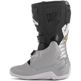 Resim Alpinestars Tech 7s Kros Çocuk Motosiklet Botu Siyah Gri Beyaz Altın 
