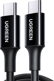 Resim Ugreen USB-C 100W 5A QC PD Hızlı Şarj Kablosu, 1 Metre, Siyah, 80371 