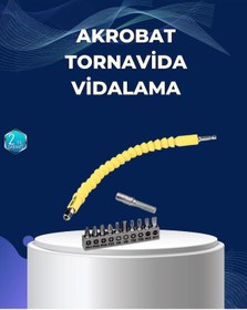 Resim 12 Li Akrobat Bits Vidalama Seti Esnek Uç Çok Yönlü Kullanım 