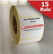 Resim 50X30 Termal Etiket 15 Rulo Barkod Etiket Kalite Barkod 