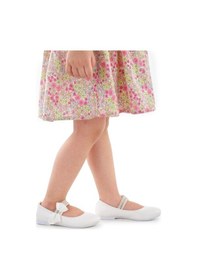 Resim Kiko Kids Cırtlı Kız Çocuk Taşlı Babet Ayakkabı 252 Cilt Beyaz 001 
