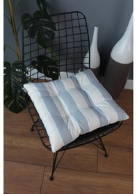 Resim Altınpamuk Altınpamuk Beta Pofidik Gri Krem Sandalye Minderi Bağcıklı 40X40C 