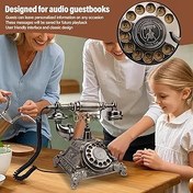 Resim Gugxiom Retro Vintage Landline Telefon, 32GB Sesli Misafir Kitabı Telefon, Düğün Ve Parti Anıları İçin Sesli Mesaj Kaydı Ile Eski Moda Kadran Düğmeleri Telefon (Antik Pirinç Rengi) 