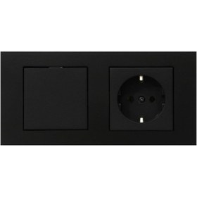 Resim STOREMAX Grano Siyah 2'li Set Anahtar ve Topraklı Priz Set 1191881 