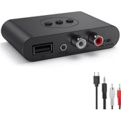 Resim Bluetooth 5.2 Ses Alıcısı Nfc Usb Flash Sürücü Rca 3,5 Mm Aux Usb Stereo Müzik Kablosuz Adaptörü Wi 
