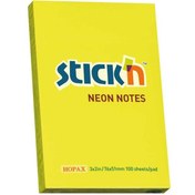 Resim Hopax Stıckn Yapışkanlı Not Kağıdı 100 YP 76x51 Fosforlu Sarı 21132 