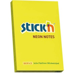 Resim Hopax Stıckn Yapışkanlı Not Kağıdı 100 YP 76x51 Fosforlu Sarı 21132 