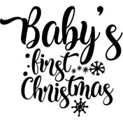 Resim Babys First Christmas Sticker Oto Motor Laptop Duvar Folyo Sticker 25X22 cm 