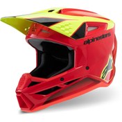 Resim Alpinestars SM3 Youth Fray Off-Road Çocuk Genç Motosiklet Kaskı Kırmızı Sarı 