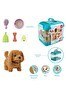 Resim Vardem JND-6806 Sesli Hareketli Köpek Ve Işıklı Şeffaf Kafes Set Kıvırcık Tüylü Oyuncak 