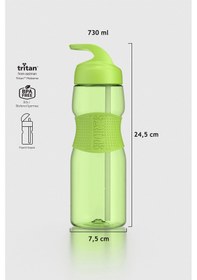 Resim Renga Moly Silikon Detaylı 730 Ml Pipetli Tritan Matara 912116 Yeşil Yeşil 