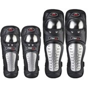 Resim Sones Pro-Bikerker Rh-1010 Motosiklet Sıcak Tutma Anti-Düşme Paslanmaz Çelik Koruyucu Dişli Dizlik + Dirseklik 