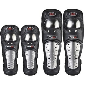 Resim Sones Pro-Bikerker Rh-1010 Motosiklet Sıcak Tutma Anti-Düşme Paslanmaz Çelik Koruyucu Dişli Dizlik + Dirseklik 