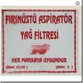 Resim Fırınüstü Aspiratör Elyaf Yağ Filtresi 5 Li Paket 