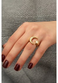 Resim 925 Ayar Ay Yıldız Gümüş Bayan Yüzük (487918051) 