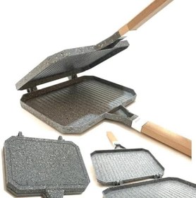 Resim Groblon Granit Ocaküstü Tost Makinesi Gril Tam Açılabilir Izgara 