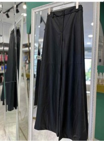 Resim Vuu Bol Paça Deri Pantolon - Siyah - 40 Siyah 