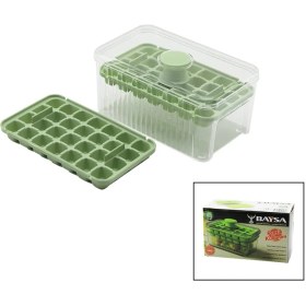 Resim Mayf 28+28=56LI Küp Şekil Hazneli=mika Kristal Buzluk 2in1 Kapak Kulpu=kulp - Kulpa Bas=buz Düşür (5332) 