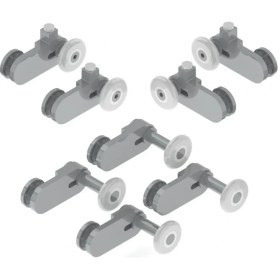 Resim Anpa Duşakabin 1 Sabit 2 Kayar Rulmanı Tekeri Makarası Takımı 