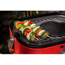 Resim Aygaz Portatif Mini Gazlı Barbekü - Taşınabilir Kamp Ve Piknik Mangalı Kırmızı 