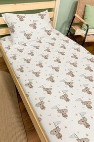 Resim Organik Tek Kişilik Lastikli Çarşaf Seti - Rüzgar Yolcusu 140 x 200 