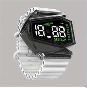Resim Gaojunshop01 Beyaz Silikon Kayışlı Led Dokunmatik Spor Saati, Işıklı, Kaymaz, Fitness Diğer 