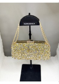 Resim Nurkaraca 25y2407 Zincir Saplı Taşlı Kasalı Abiye Çanta Kadın 19x12cm 