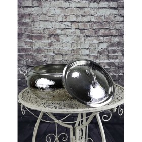 Resim Sonay Bakırcılık El Dövmesi Nikelli Bakır Güveç Tencere No:3 