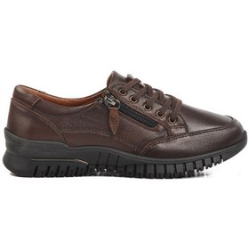 Resim Kahve Hakiki Deri Kadın Casual Ayakkabı 24400003k Z Kahve 