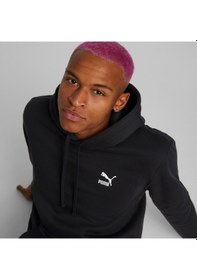 Resim Puma Classics Hoodie Unisex Siyah Hoodie Düz 535596 Siyah 