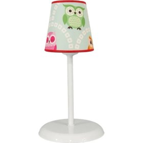 Resim Şenay Aydınlatma Çocuk Odası Konik Kumaş Küçük Abajur-Yeşil Baykuş 