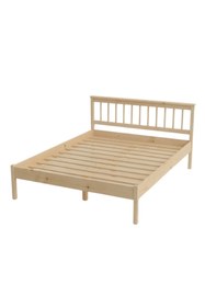 Resim Zen Masif Karyola Başlıklı Doğal Ahşap Yatak - 180 x 200 