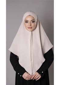Resim Hürrem Bone Bej Pratik Hazır Geçmeli Tesettür Eşarp Aerobin Kumaş Düz Hijab 2309 12 