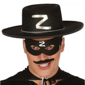Resim Z Logolu Yetişkin Zorro Şapkası ve Zorro Maskesi 