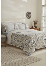 Resim Karaca Home Lemy %100 Pamuk Çift Kişilik Nevresim Takımı Pamuk Saten Mavi 