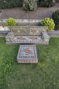Resim mdhomecarpet Şark Köşesi Minder Takımı | Yer , Sırt Minderi, Etnik Desen, Salon ve Ev İçin 6 Parça Süngerli 