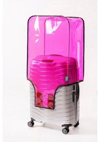 Resim Şeffaf Valiz Ve Bavul Kılıfı Neon Renk Pvc Neon Pembe 