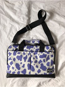 Resim Differ 13-14'' Inç, Lila Inek Desenli, Omuz Askılı Ve Çapraz Notebook Laptop Macbook Evrak Çantası 