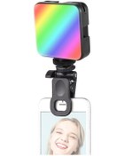 Resim Wezone Andoer W64rgb Led Işık Kaynağı 2500k-9000k 20 Efektli Parlaklık Ayarlanabilir Usb Şarjlı Tablet Telefon Bilgisayar Tutucu 