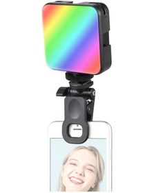 Resim Wezone Andoer W64rgb Led Işık Kaynağı 2500k-9000k 20 Efektli Parlaklık Ayarlanabilir Usb Şarjlı Tablet Telefon Bilgisayar Tutucu 