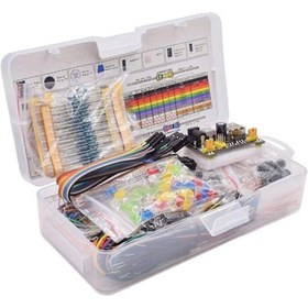 Resim Moveevo Arduino Uno R3 İçin 830 Bağlantı Noktası Ekmek Tahtası, Direnç, Kondansatör, Led, Potansiyometre Dahil Elektronik Bileşenler Başlangıç Seti 
