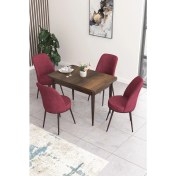 Resim Canisa Concept Nil Serisi 70 x 110 cm Sabit Barok Ahşap Desen Mutfak Masa Takımı+4 Adet Sandalye 
